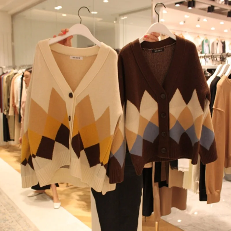 Korean Winter Women Harajuku Coats 2019 Fashion Casual Long Sleeve Knitted Cardigans Ladies Outwears Female Streetwear |