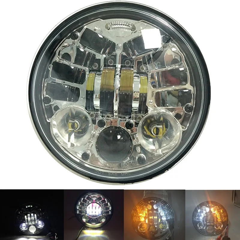 Turn Signal Style DOT 5-3/" 5,75 светодиодный фонарь для Yamaha V-Star XVS 650 950 для мотоцикла Bobber Кафе Racer 40 Вт 45 Вт 65 Вт 80 Вт фары - Цвет: Turn Signal Style