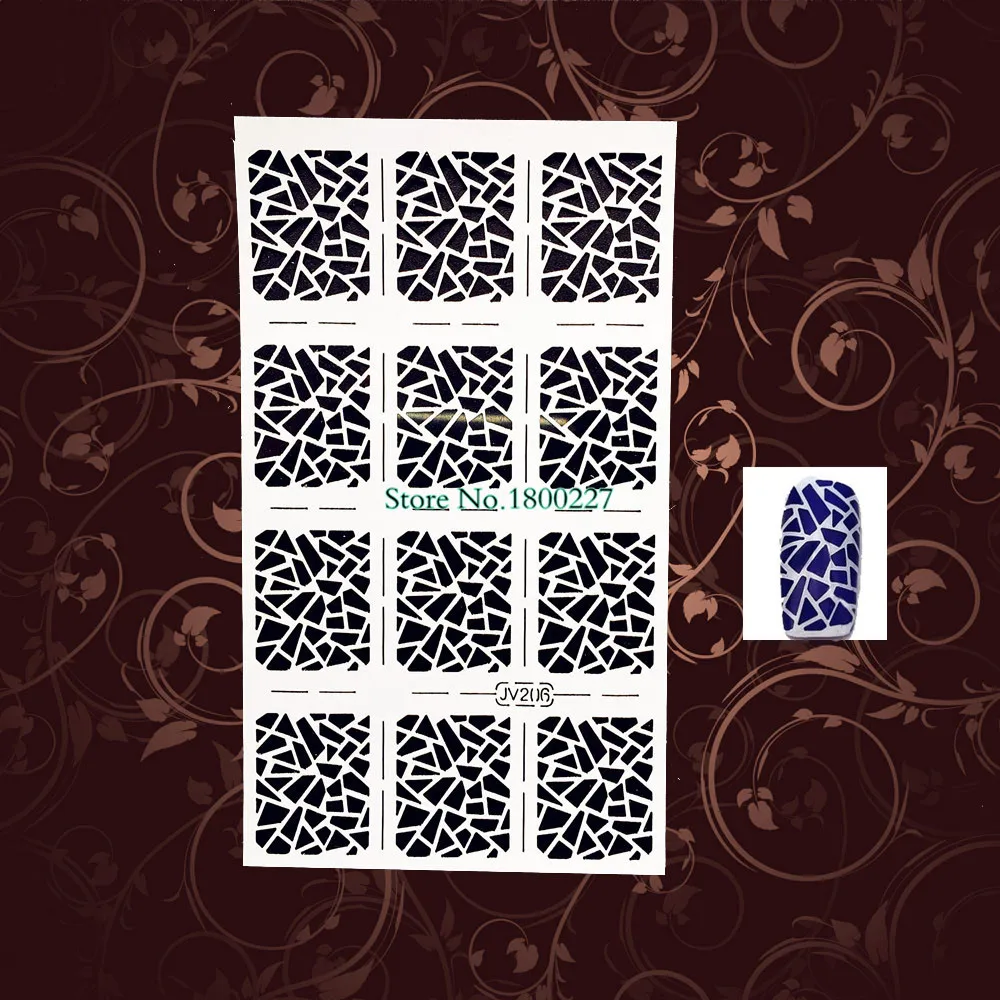 Цветочный лист белая ажурная наклейка для ногтей виниловый трафарет женщин