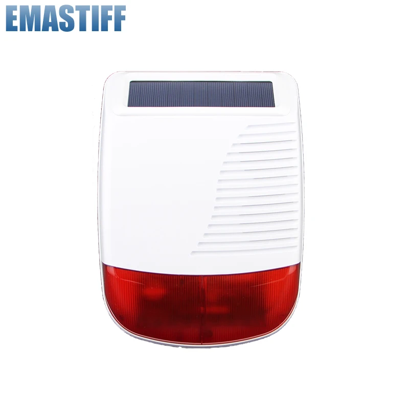 Free Shipping!new Wireless 868MHZ Outdoor Solar Powered Flash Siren Strobe for 7 inch GSM PSTN X6 APP Touch Panel
