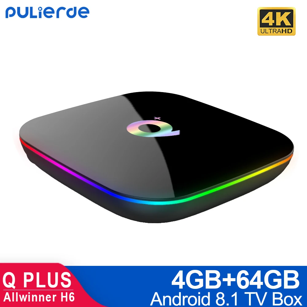 Интеллектуальная ТВ приставка PULIERDE Q PLUS 4 Гб 32 ГБ Android 8 1 четырехъядерный процессор
