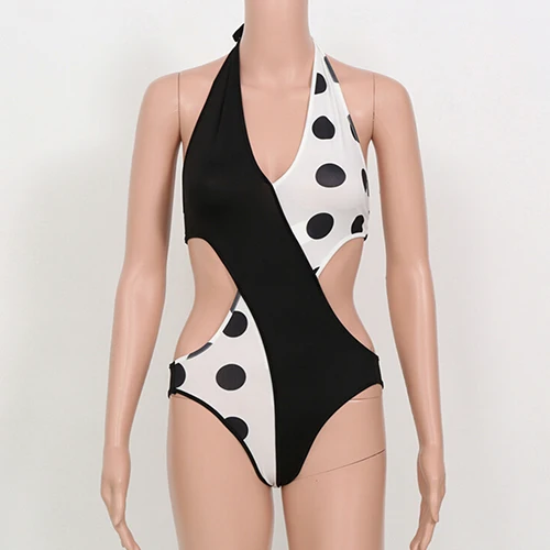 

Summer Sexy Dot Print Cross Bikini Swimsuit Slim Swimwear Women's Swimming Suit