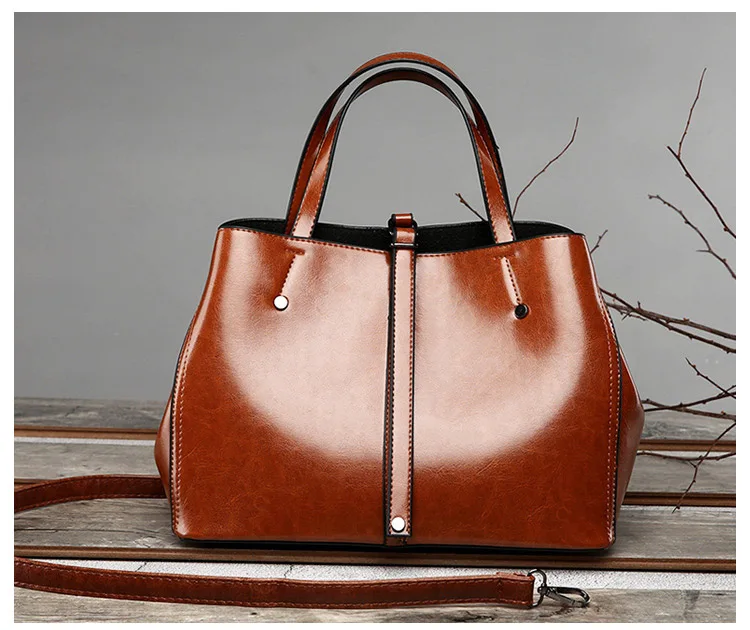 Rodful sac a основная Женская Черная коричневая кожаная сумка, Женская винтажная большая сумка-тоут, женская сумка на плечо, роскошные женские ручные сумки, большие