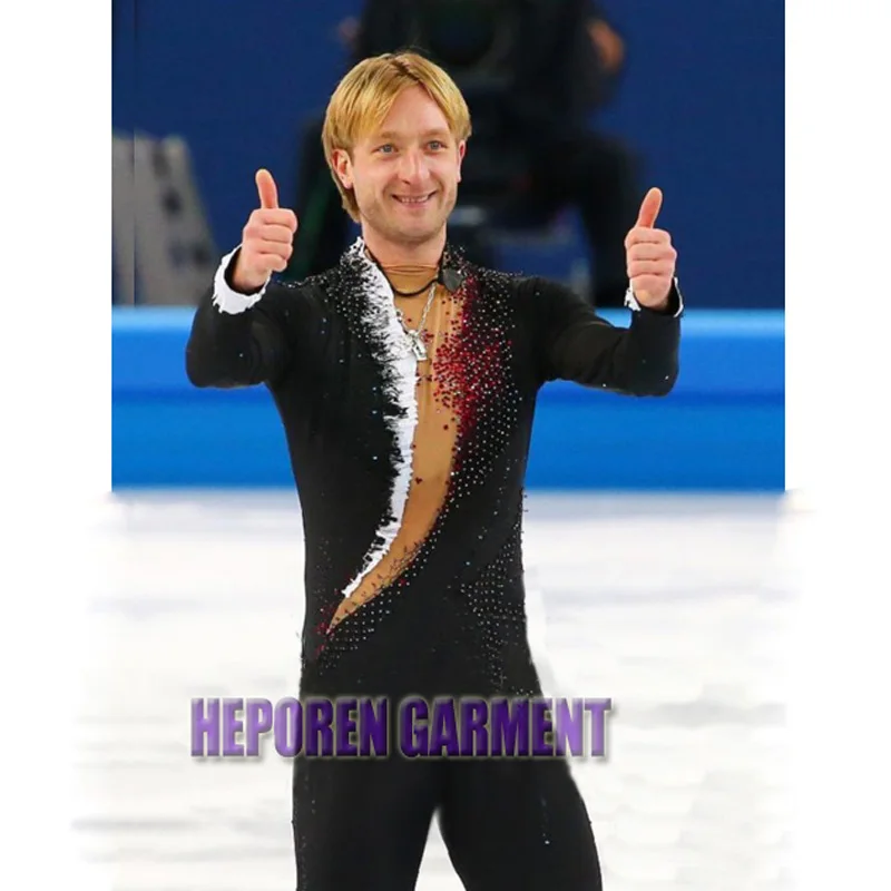 Индивидуальные мужские костюмы для катания на коньках украшенные кристаллами