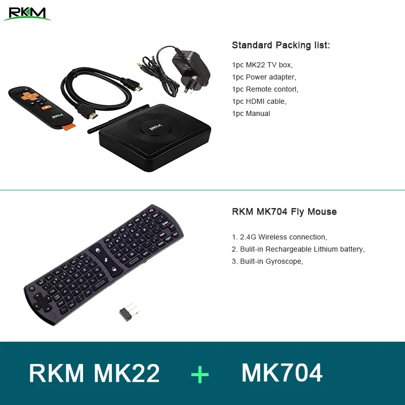 MK704 RKM MK22 Android 7,1 tv Box Amlogic S912 Восьмиядерный 64 бит 4 к 2 Гб ОЗУ 16 Гб ПЗУ двухдиапазонный Wifi Bluetooth 4,0 медиальный плеер - Цвет: MK704