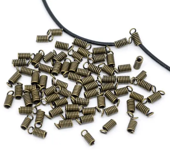 

DoreenBeads Retail Bronze Tone Coil End Crimp Fasteners 8x4mm(fit 2mm cord),sold per pack of 200
