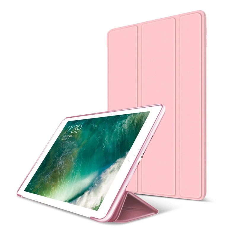 Rose Gold Чехол на айпад 9.7 Мягкая задняя крышка силикона для Apple iPad чехол 9,7-дюймовый TPU для iPad A1822 A1823 Флип смарт чехол - Цвет: Rose Gold