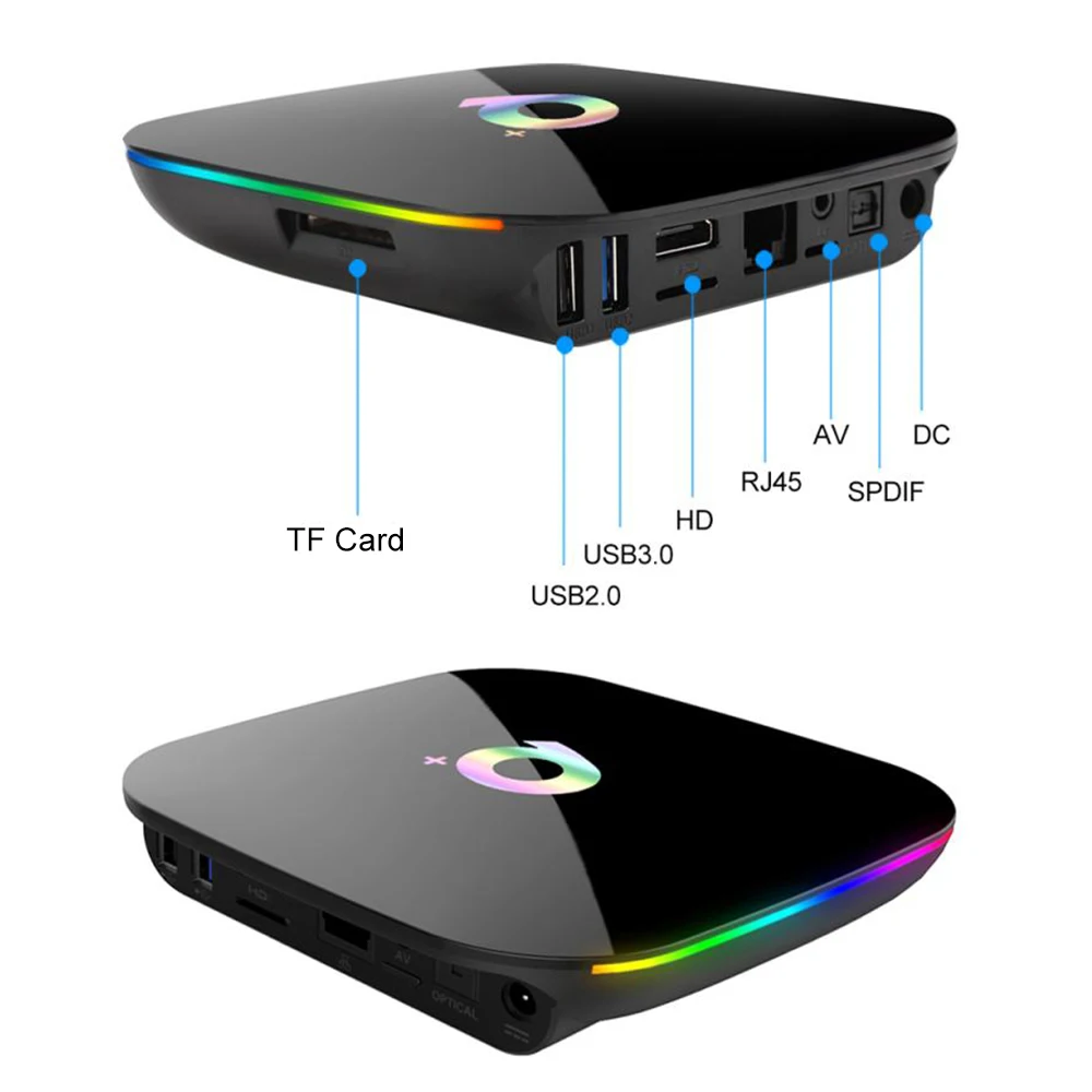 Приставка Смарт-ТВ Q Plus 4 + 32/64 ГБ 6K H.265 USB 9 0 Netflix | Электроника