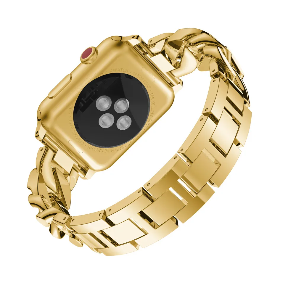 Браслет для часов Apple Watch band 38 мм/42 мм/40 мм 44 браслет из нержавеющей стали со