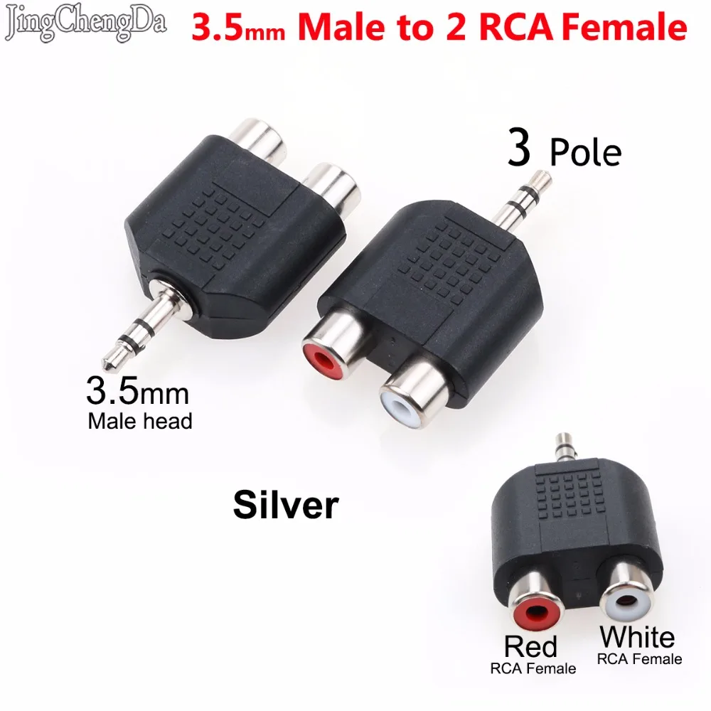 JCD 3 5 мм Jack стерео штекер 2 RCA переходник с внутренней резьбой M/F Y разветвитель