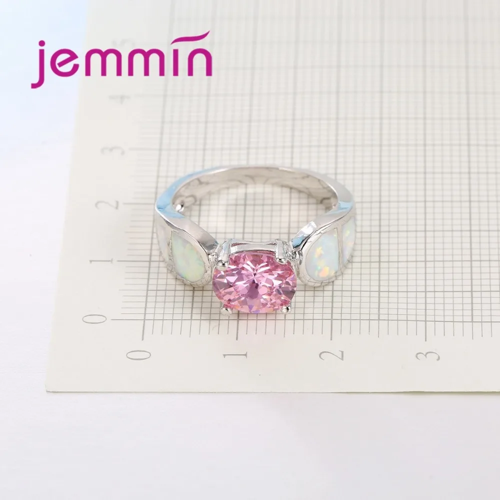

Fine Bridal Wedding Rings For Women With White Fire Opal 925 Sterling Silver Natural Crystal Engagement Ring For Lovers