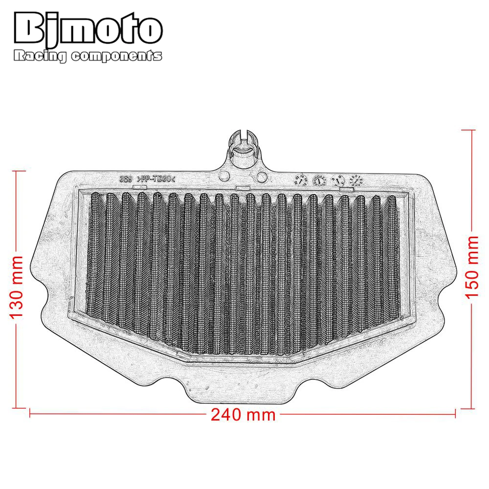 

Bjmoto New NINJA 400 2018 Motorcycle bike Air Filter Cleaner Reuseful Element For Kawasaki NINJA400 2018
