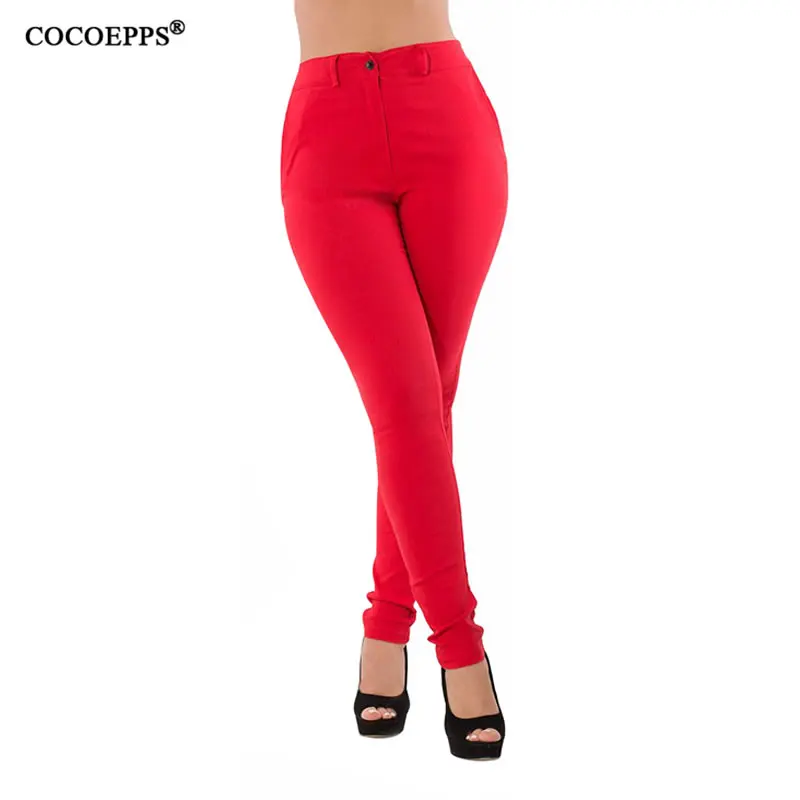 Женские повседневные узкие брюки COCOEPPS 5XL 6XL длинные офисные большого размера плюс