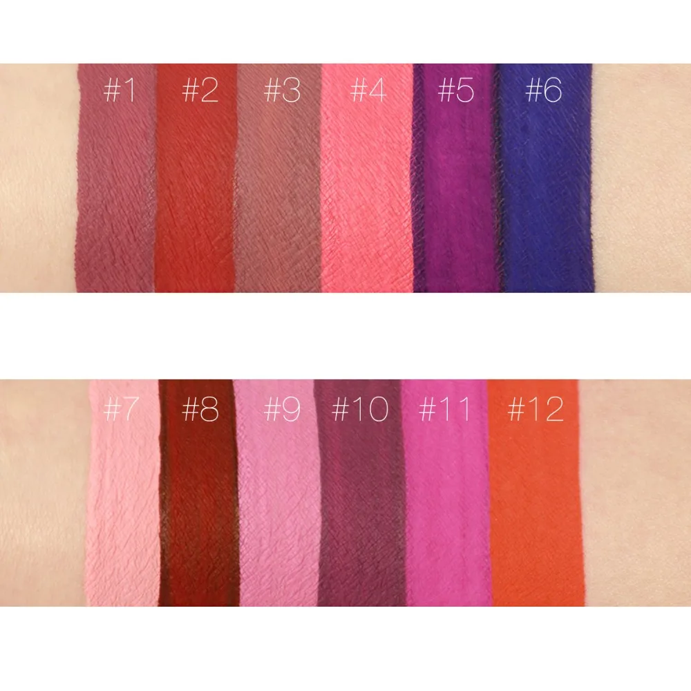 Matte Lip Gloss Nude Lipstick Brand High Quality Waterproof Liquid Makeup Lasting 12 Color | Красота и здоровье