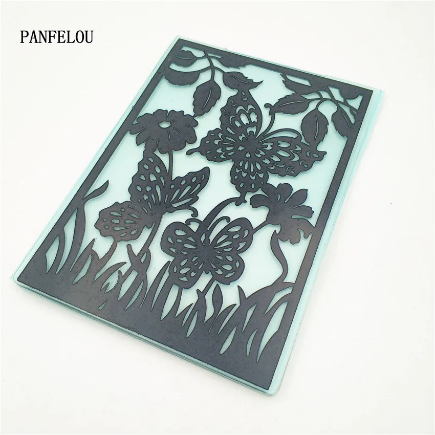 PANFELOU Easter Lace butterflies Embossing folders Plastic For Scrapbooking DIY Template Fondant Cake Photo Album Card Making | Дом и сад