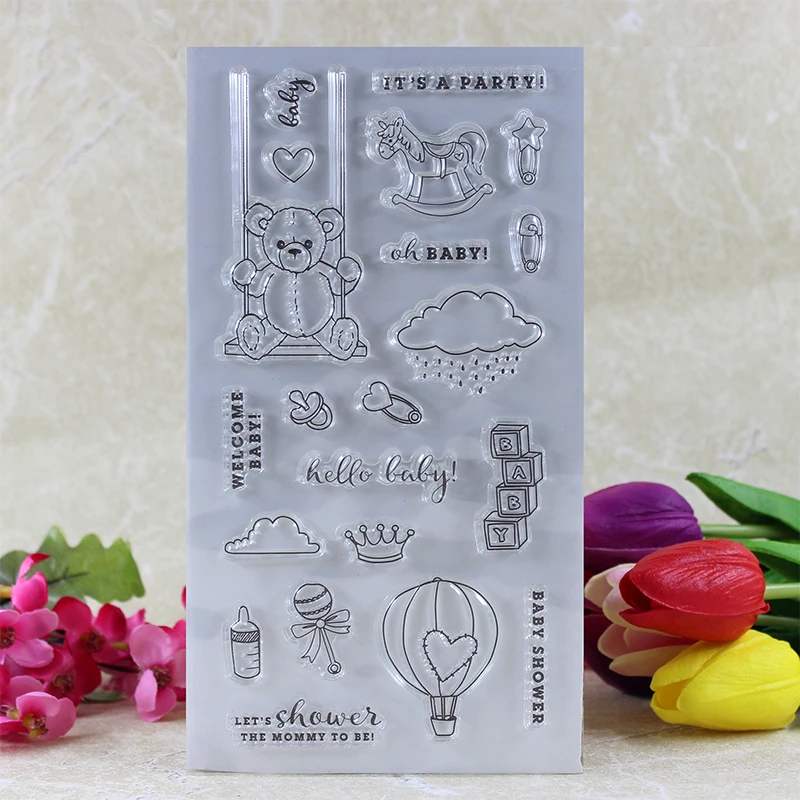 

YLCS119 Baby Things Silicone Clear Stamps For Scrapbooking DIY Album Cards Making Decoration Embossing Rubber Stamp 11x20cm