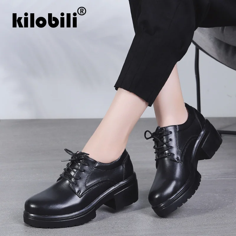 Kilobili/2019 г. весенние женские туфли лодочки обувь на платформе со шнуровкой