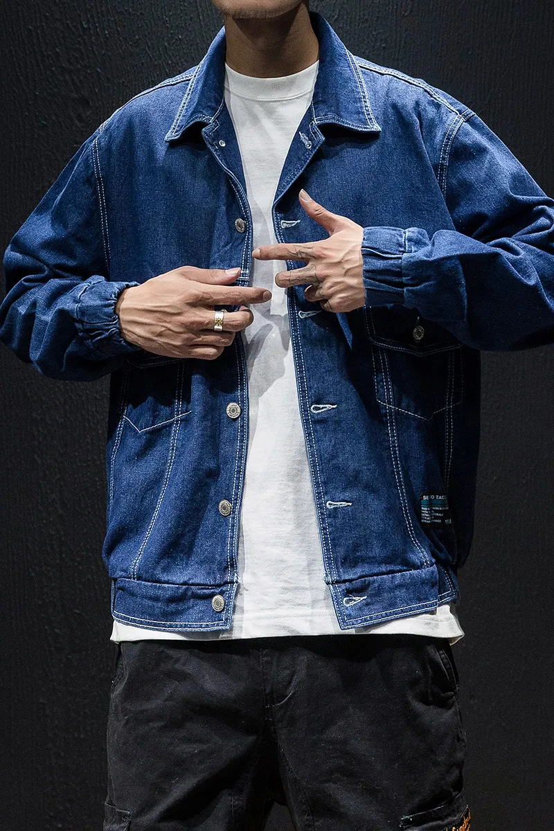 Be.YuMiao High-Street Men Ripped Ribbon jeans Jackets washed patchwork Man Slim Fit Streetwear HipHop Vintage Jacket | Мужская одежда