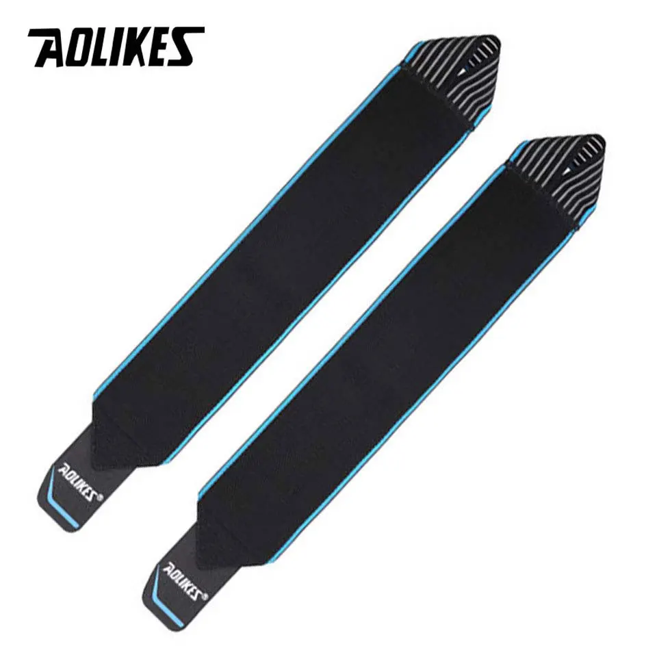 AOLIKES, 2 шт./лот, спортивные повязки на запястье, ремешок для поддержки запястья, обертывание, растягивающийся браслет для восстановления рук, для велоспорта, тенниса, тренажерного зала, аксессуары - Цвет: Blue