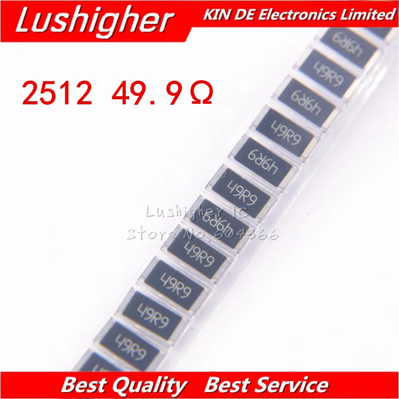 50 шт. 2512 SMD резистор на 1 Вт 1% 49R9 49 9 Ом 49.9ohm|Резисторы| |