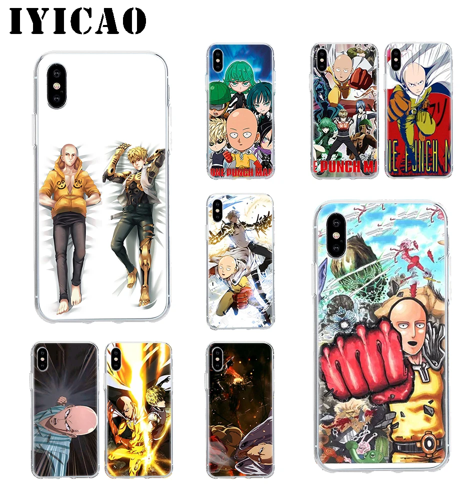 IYICAO Мультфильм Япония один удар человек Жесткий чехол оболочка для Iphone 4 4s 5 5S Se 6 7
