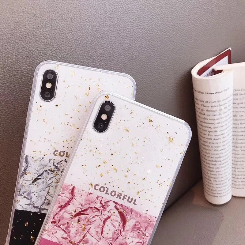 HUANQINGNew Flashpowder gold foil Fall proof For XSMAX 7 Plus 6 S 8 X XRmobile phone shell |