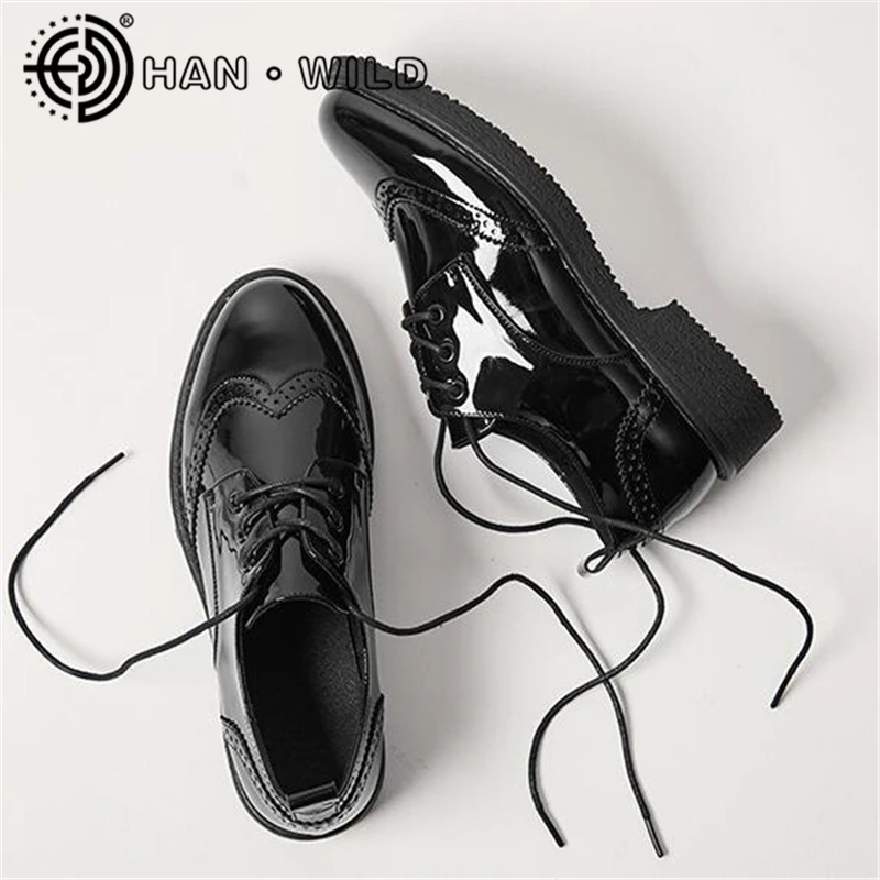 

Women Leather Flats Low Heels Fashion Brogue Shoes Quality Ladies Ankle Shoes Retro Lace Up Women Flat Shoes Casual Shoes