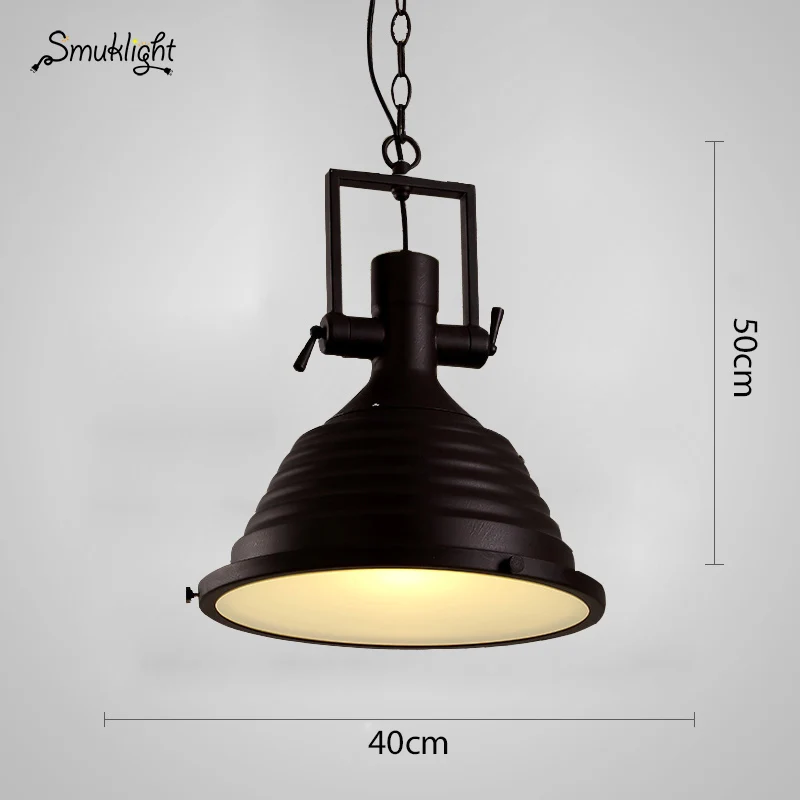black 40cm Черный винтажный промышленный подвесной светильник в скандинавском стиле, ретро светильник с железным абажуром, лампа Эдисона в металлической клетке, для столовой, в деревенском стиле - Цвет корпуса: black 40cm