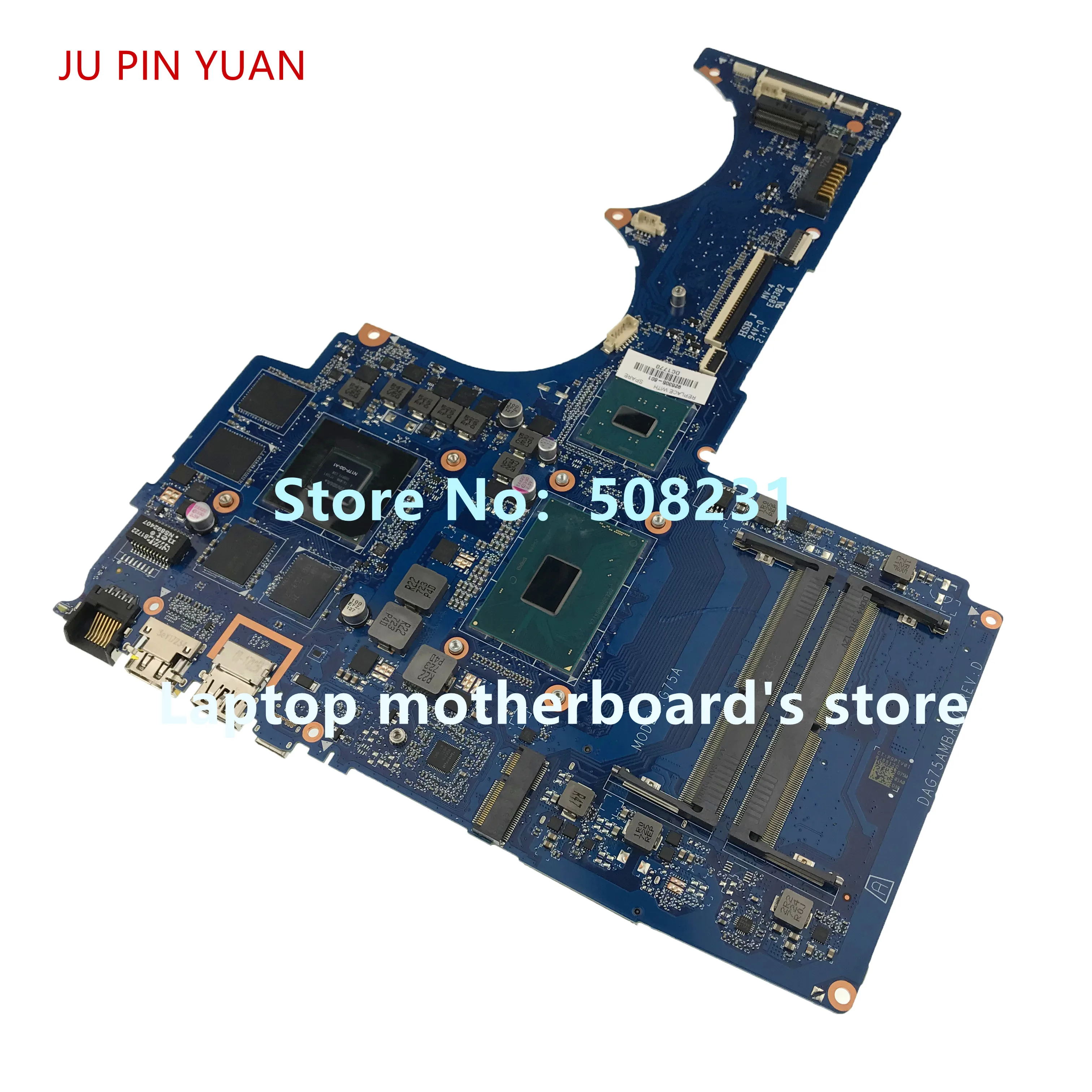 Ju pin yuan 926305-601 G75A DAG75AMBAD0 для ноутбука hp Pavilion power 15-CB материнская плата для ноутбука GTX1050 4 Гб i7-7700 полностью протестирована