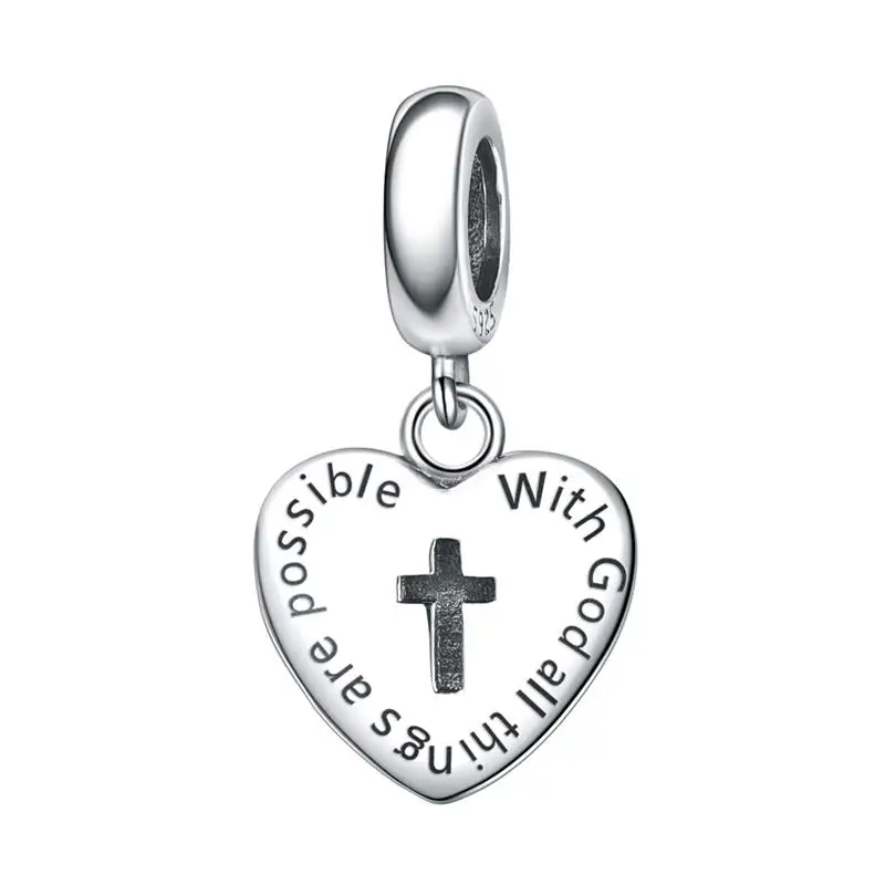 heart cross charm DALARAN 925 пробы серебро CZ прозрачные губы Любовь Подвеска с поцелуем Шарм для женщин модные подвески для изготовления украшений Braclelet& ожерелье - Цвет камня: heart cross charm