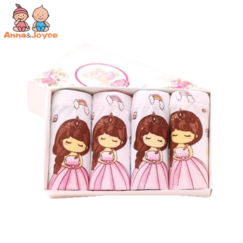 Нижнее белье для девочек 4 шт./лот хлопковые трусы с рисунком принцессы tn0161|kids