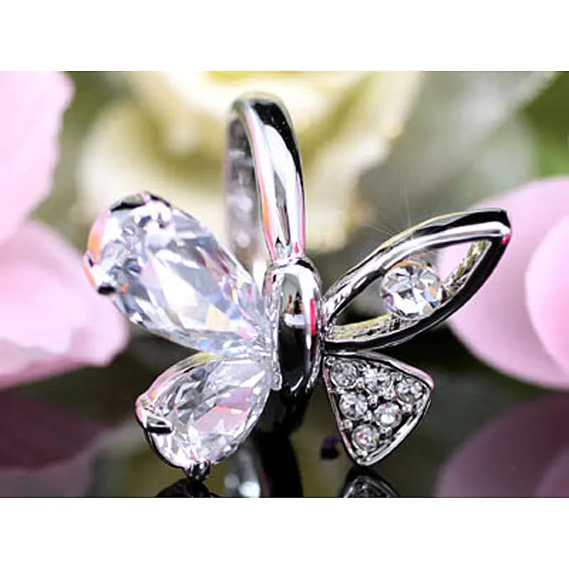 Кольцо с павлиньими звездами и бабочками австрийским кристаллом CSR095|austrian