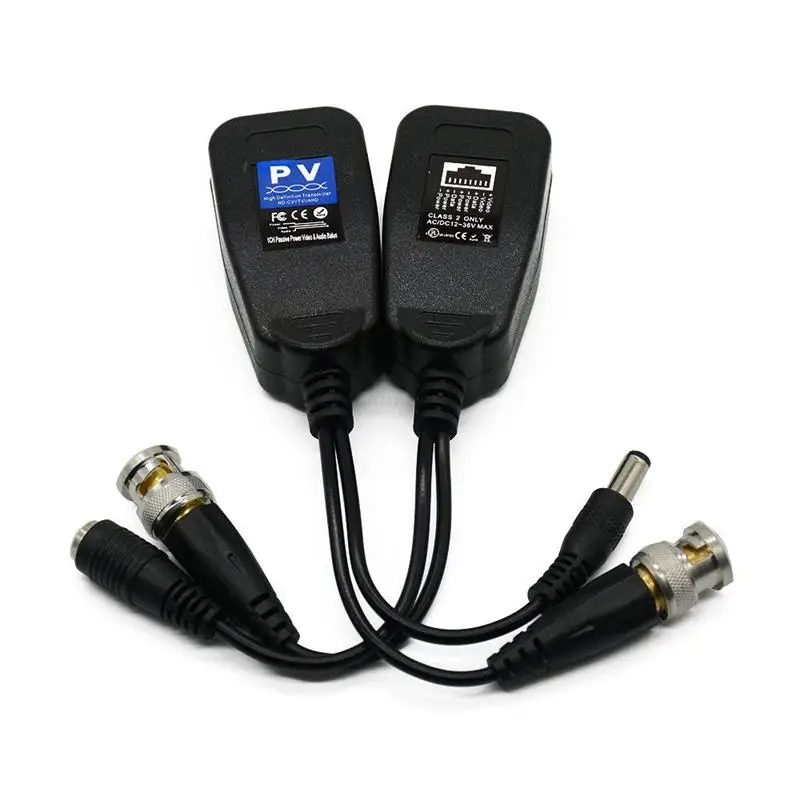 Видео балун HD-CVI/TVI/AHD UTP Пассивный с DC разъем питания и RJ45 CAT5e/Cat6