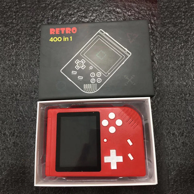 Red with Box Ретро портативная мини портативная игровая консоль 8-Bit 3,0 дюймов цветной lcd детский игровой плеер Supprot tv AV Out классические встроенные 400 игры - Цвет: Red with Box