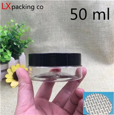 50 ml black lid 30 шт 50 100 150 180 200 250 мл Крем Конфеты Пластиковая упаковка бутылка черная баночка с крышкой pill контейнер для специй банка - Цвет: 50 ml black lid