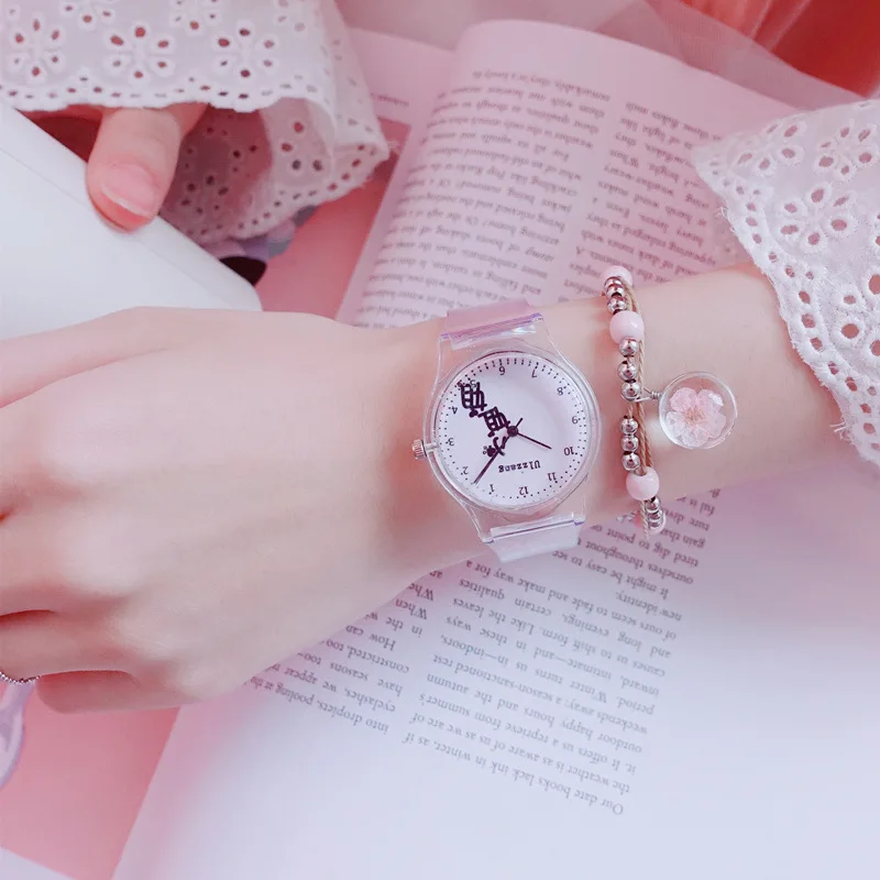 Классические Модные прозрачные кварцевые часы женские повседневные творческие