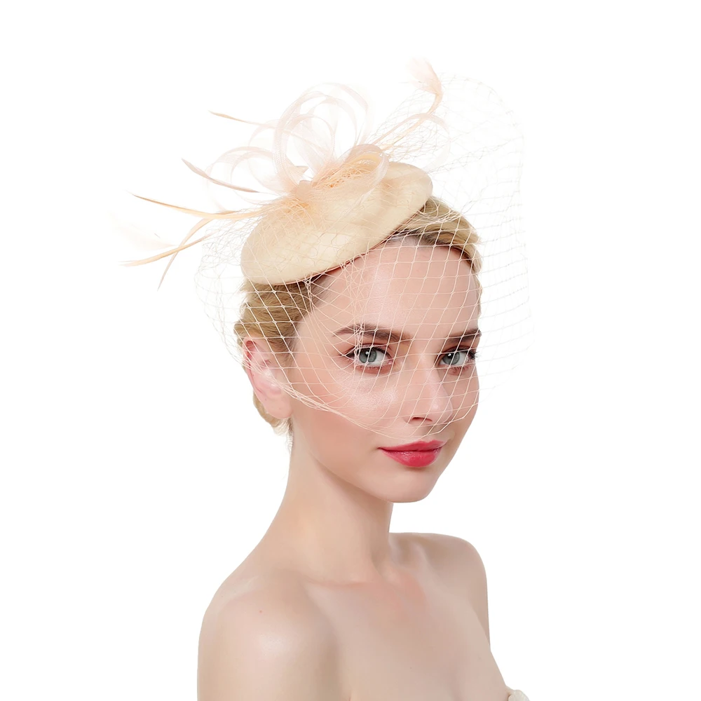 

Women Fascinators Hat Wedding Races Sinamay Cocktail Hat Hairband Veiling Headband Lady Girls Wedding Party Headdress