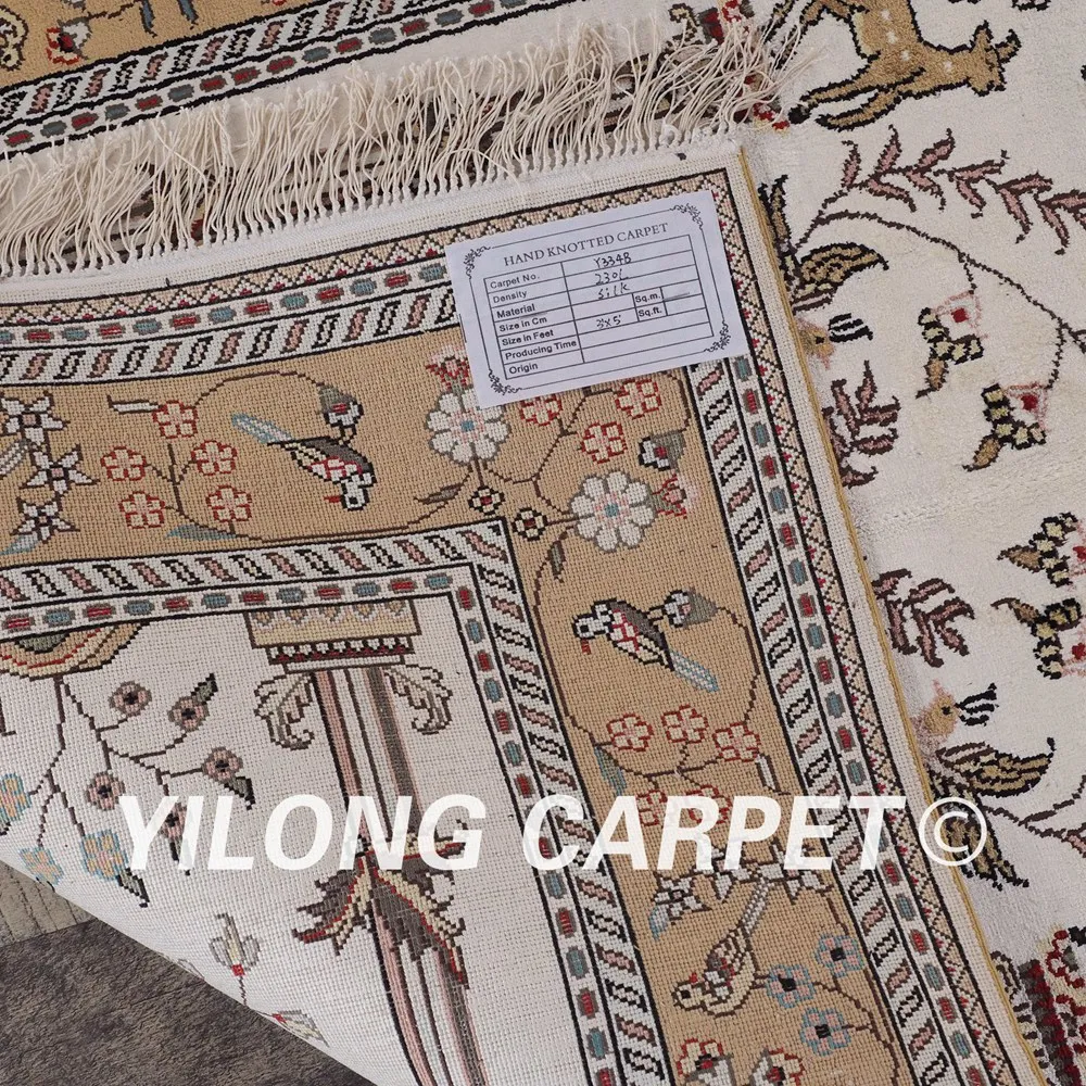 YILONG 3 'x 5' ручной работы восточные двери жизни ковер желтый и белый изысканный