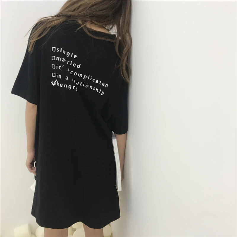 Eleindole летние женские футболки с буквенным принтом свободные опрятный длинный