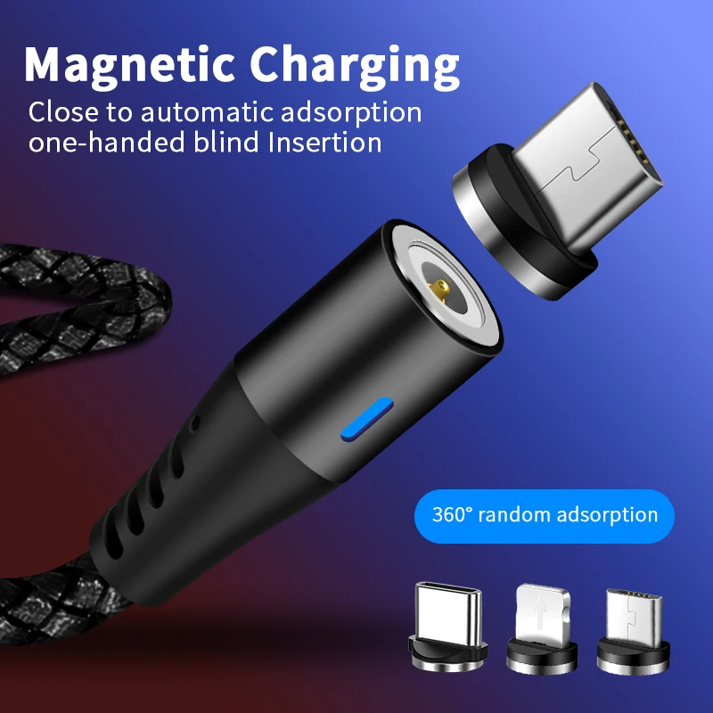 GREENPORT Круглый Магнитный кабель Micro usb type C кабель для iphone xs max samsung S8 S9 зарядки мобильного телефона Android зарядное устройство Шнур