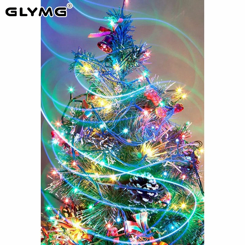 GLymg Diy Алмазная картина цветная Рождественская елка алмазная вышивка крестиком