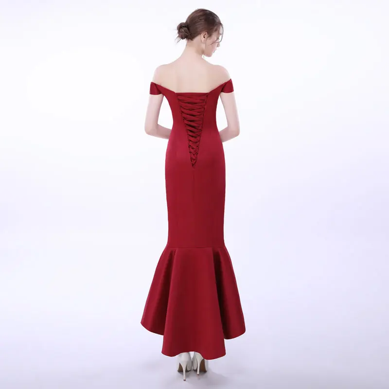Новое поступление, платья для выпускного вечера, Vestido de Festa, платье с аппликацией и вырезом лодочкой, элегантное, на шнуровке, стильное, с оборками, сексуальное платье русалки