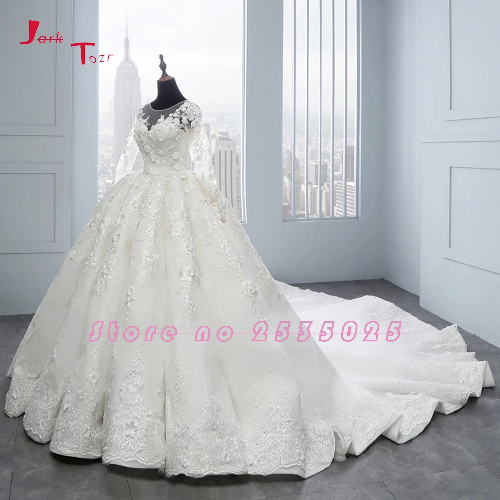 Новое поступление, бальное платье с длинным рукавом, свадебные платья, Robe de Mariee Princesse de Lux, 3D Цветы, Hochzeit