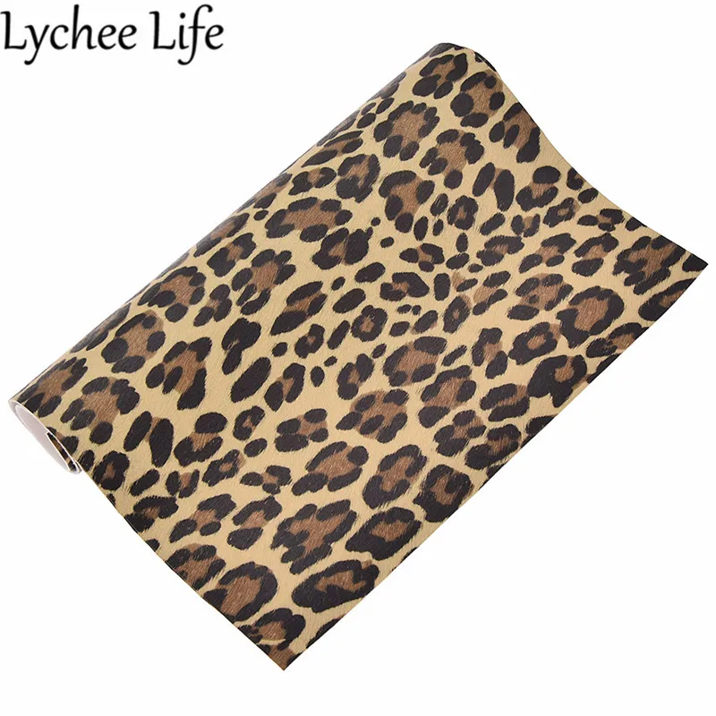 Lychee жизнь Леопард Искусственная кожа ткань PU A4 29x21 см Ткань DIY Современная домашняя одежда из текстиля швейная ткань аксессуары