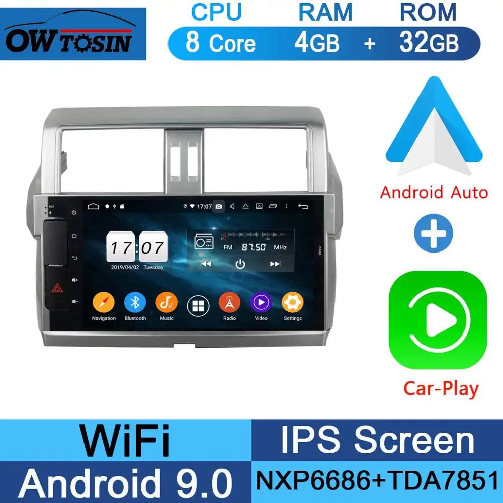 32G CarPlay Android 10," ips Android 9,0 8 Core 4G+ 64G Автомобильный мультимедийный dvd-плеер для Toyota Prado LC150 150 Land Cruiser 2013- DSP CarPlay радио - Цвет: 32G CarPlay Android