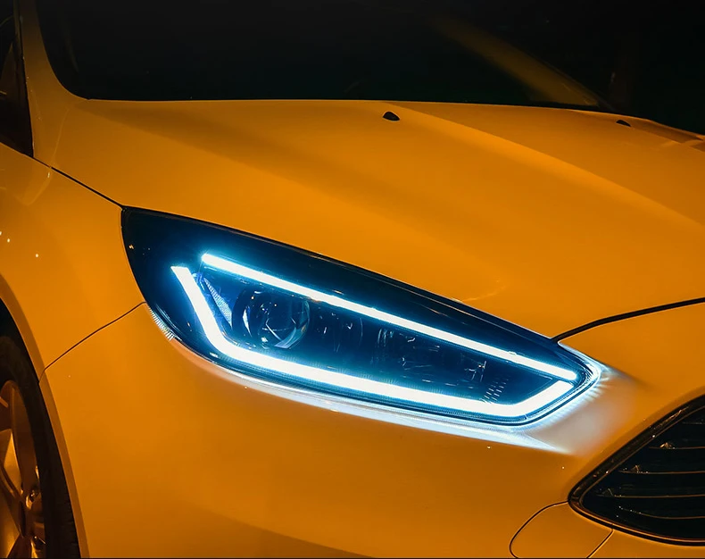 Чехол на голову для Ford Focus MK3- головной светильник s светодиодный головной светильник DRL Объектив Двойной Луч Биксенон HID Динамический указатель поворота светильник