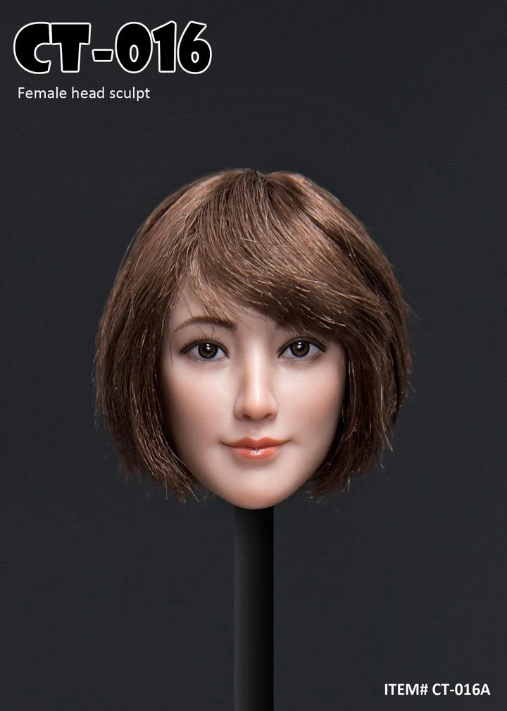 Коллекция 1/6 женская голова игрушки для кошек CT016 азиатская Красивая 12 дюймов PH