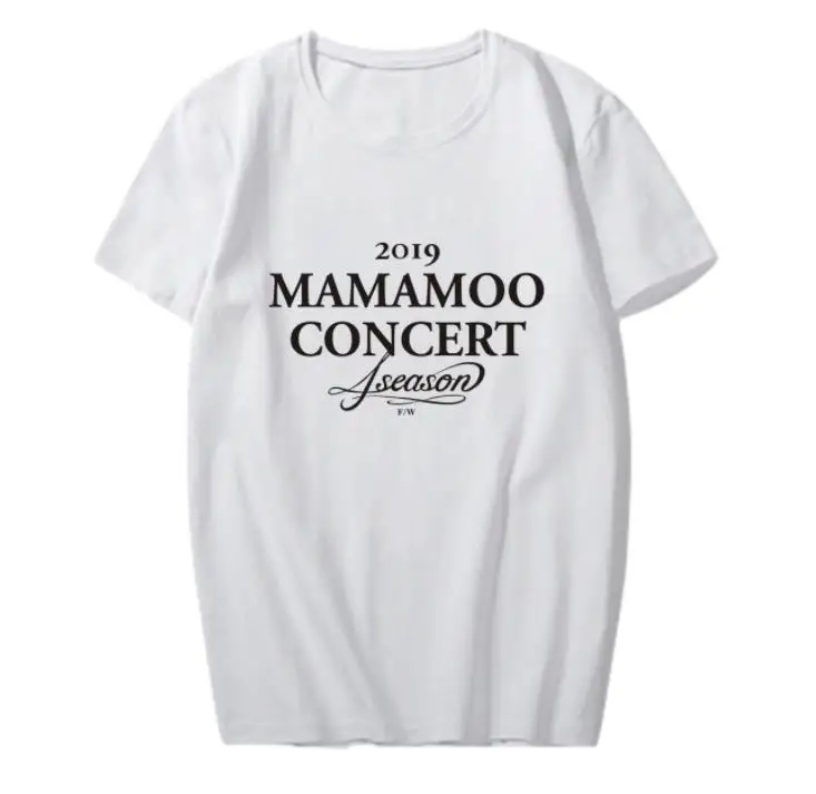 Mamamoo концерт 4 сезона же печать Круглая горловина с короткими рукавами футболка