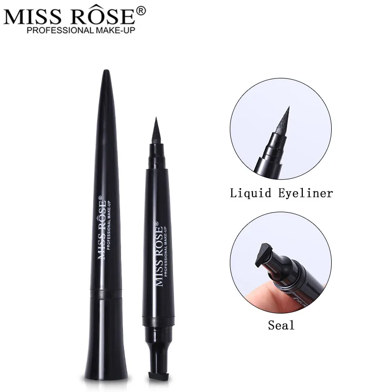 Подводка для глаз MISS ROSE Black жидкая подводка с герметичным карандашом макияж