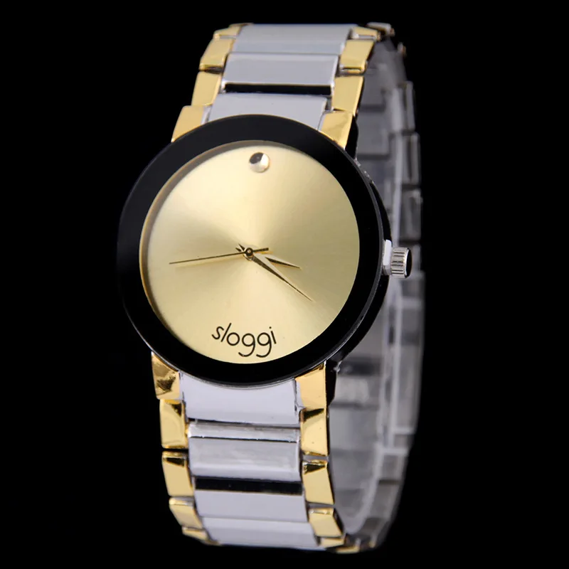 Новое поступление Марка Кварц Мода часы Мужчины из нержавеющей стали группа